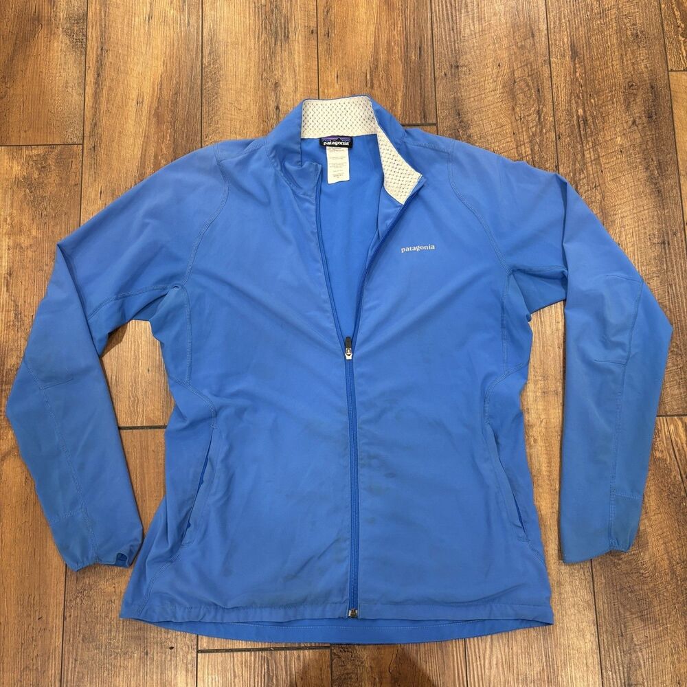 Patagonia Full Zip Lightweight Softshell Jacket Coat Women’s XL Blue Running - Picture 2 of 10